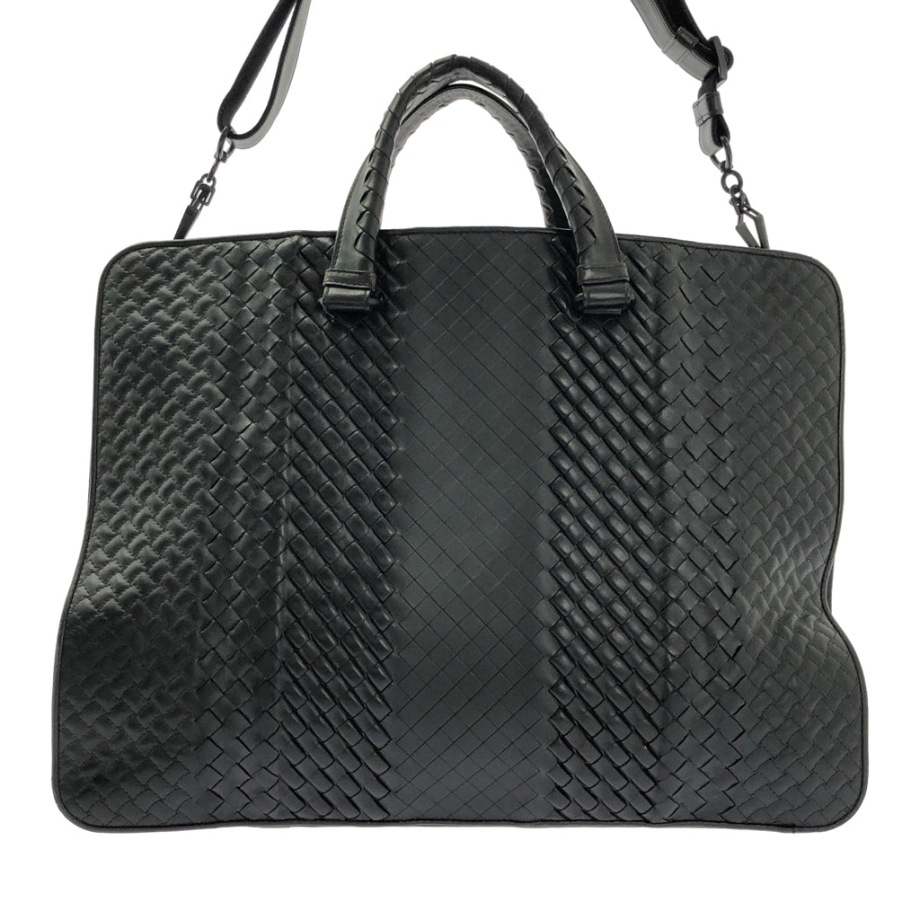 BOTTEGA VENETA / ボッテガヴェネタ | イントレチャート レザー ブリーフケース ビジネスバッグ | ブラック | メンズ