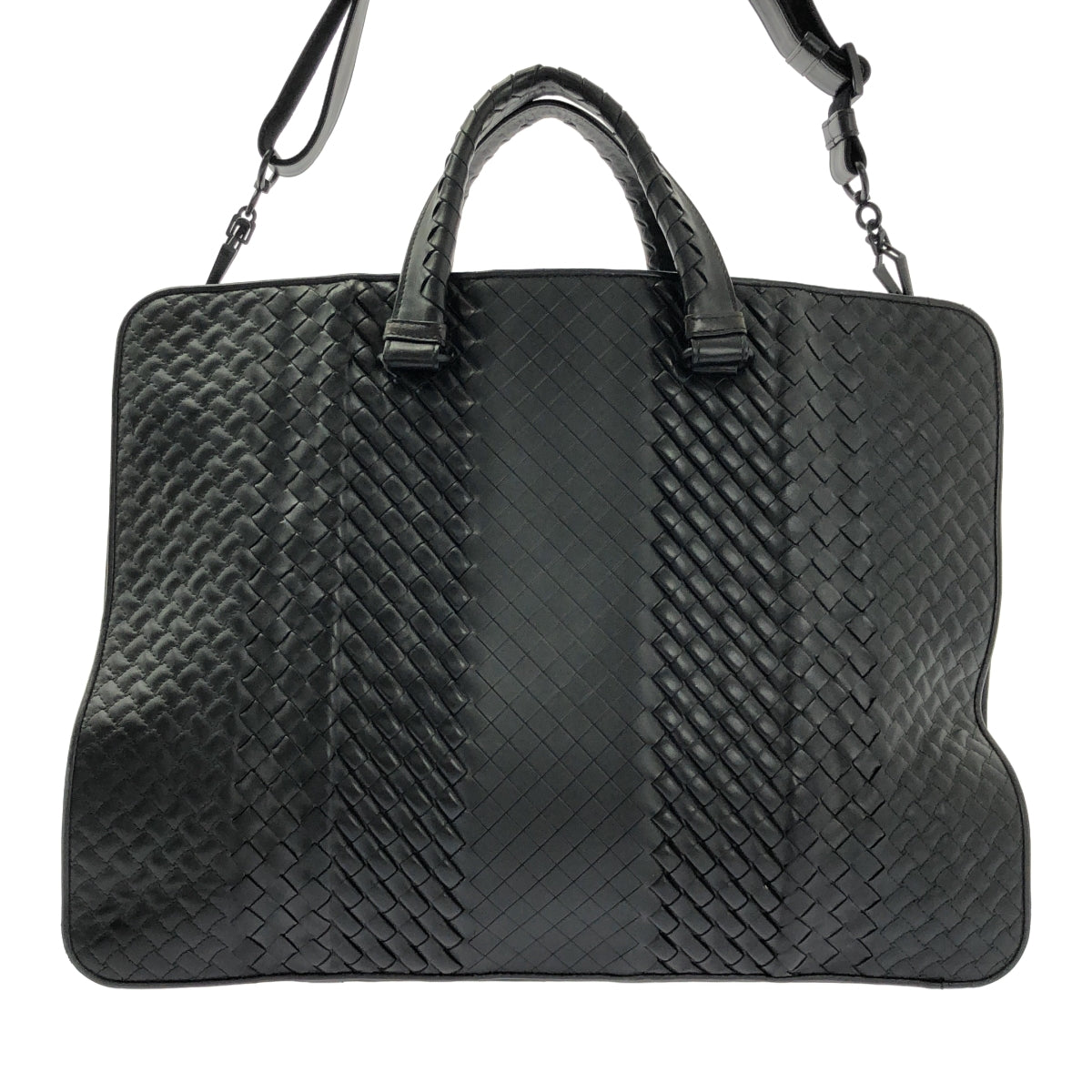 BOTTEGA VENETA / ボッテガヴェネタ | イントレチャート レザー ブリーフケース ビジネスバッグ | ブラック | メンズ