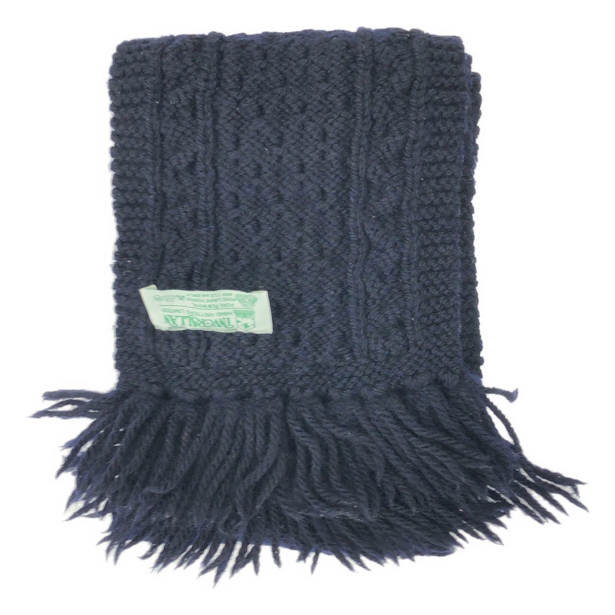 INVERALLAN / インバーアラン | ウール ケーブル編み マフラー | ネイビー | メンズ