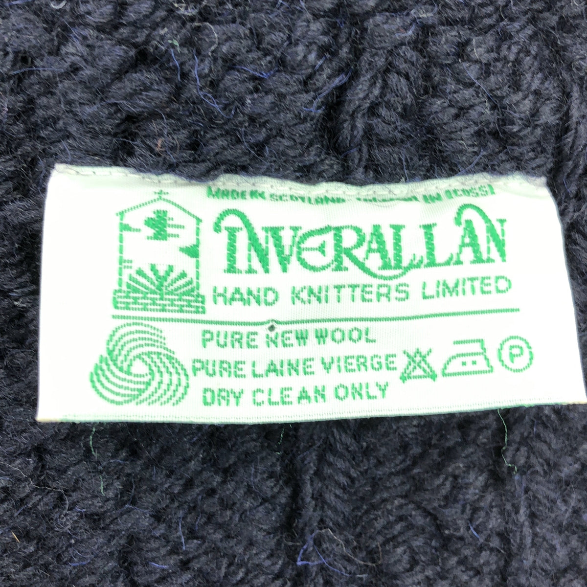 INVERALLAN / インバーアラン | ウール ケーブル編み マフラー | ネイビー | メンズ