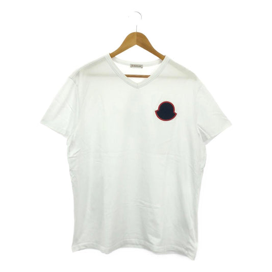 【미품】 MONCLER / 수도승 레일 | MAGLIA SCOLLO AV / 데카 코튼 와펜 티셔츠 컷소우 | XXL | 화이트 | 남성