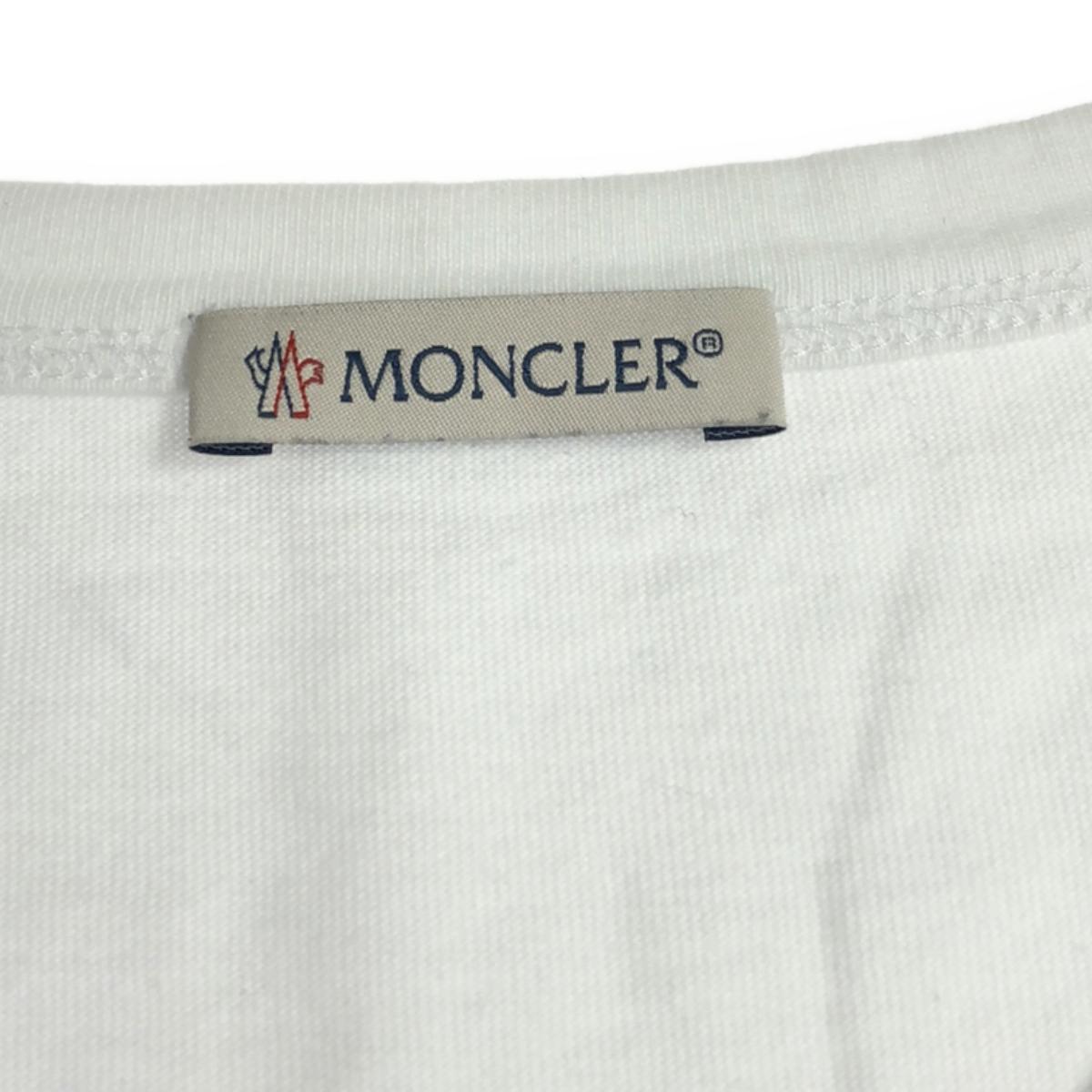 【미품】 MONCLER / 수도승 레일 | MAGLIA SCOLLO AV / 데카 코튼 와펜 티셔츠 컷소우 | XXL | 화이트 | 남성