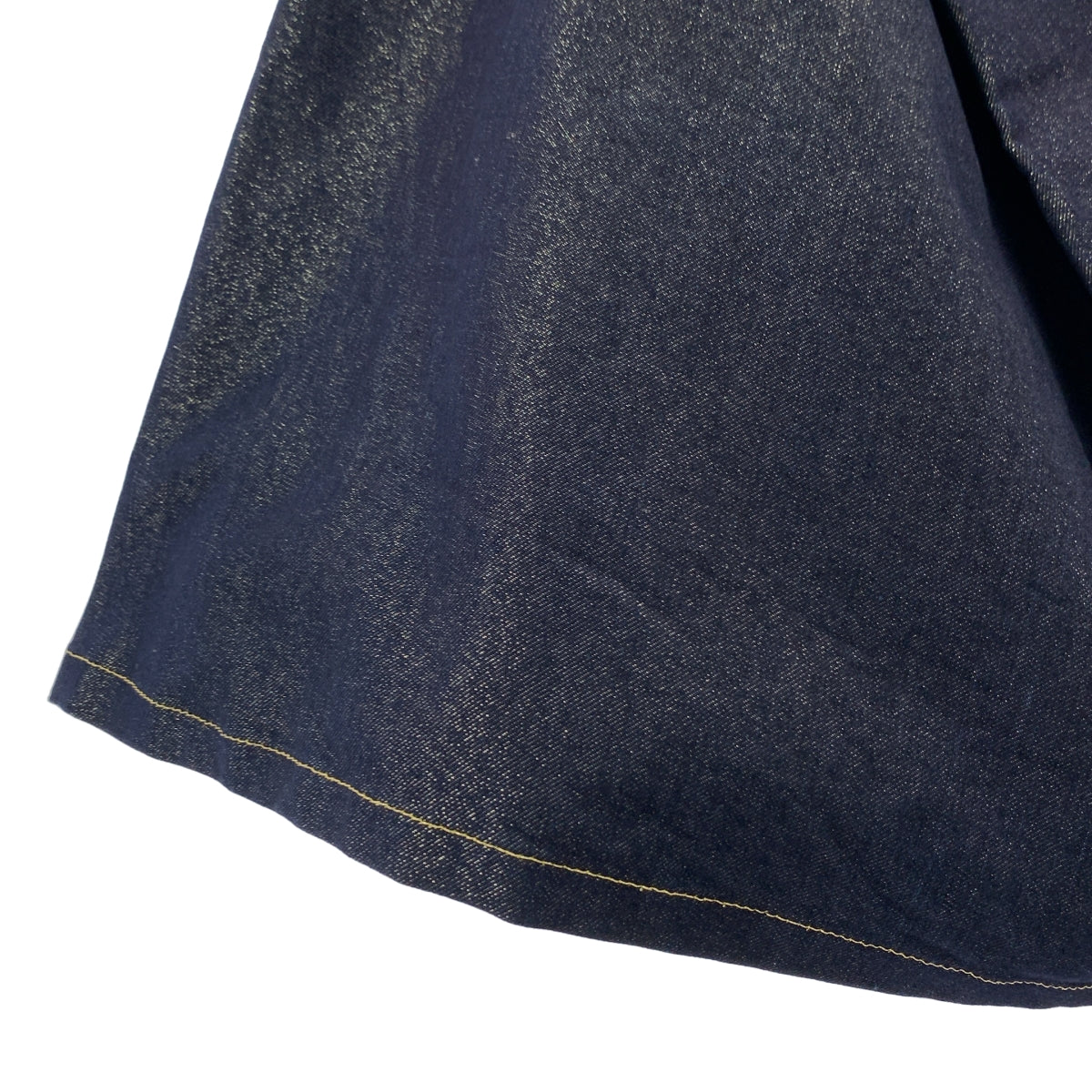 JUNYA WATANABE / 준야 와타나베 | 2022SS | 금실 혼합 샤이니 데님 변형 스커트 | XS | 여성