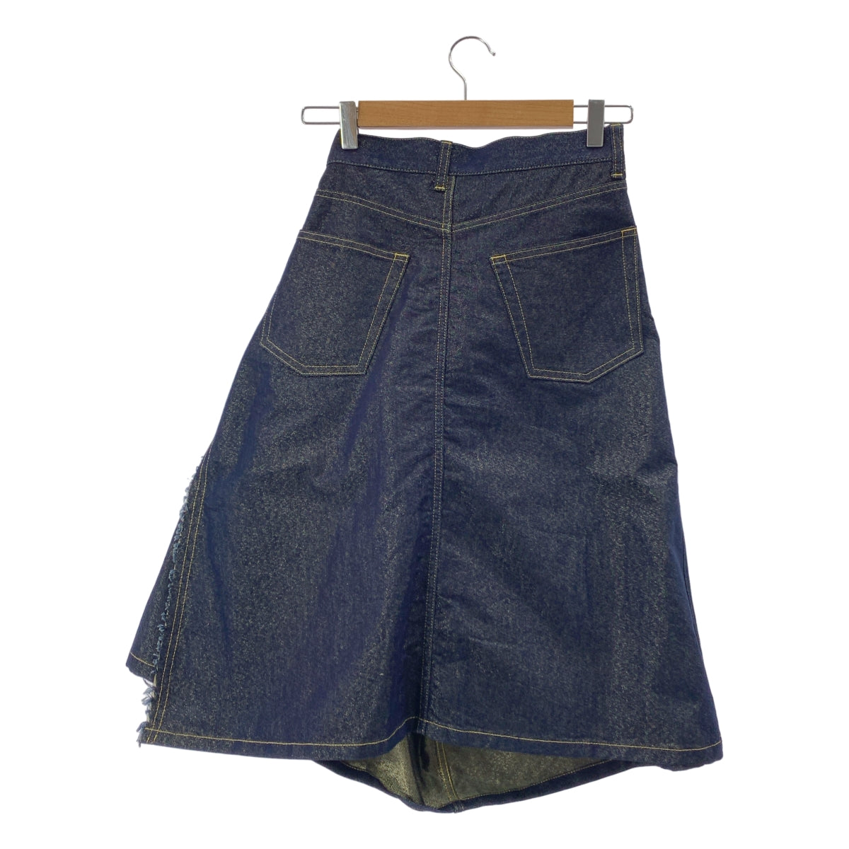 JUNYA WATANABE / 준야 와타나베 | 2022SS | 금실 혼합 샤이니 데님 변형 스커트 | XS | 여성