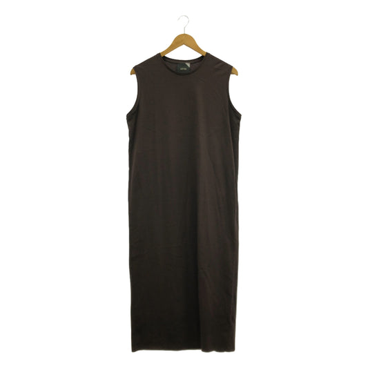 【美品】  ATON / エイトン | SUVIN 60/2 SLEEVELESS DRESS スビン ノースリーブ ドレス | 2 | ブラウン | レディース