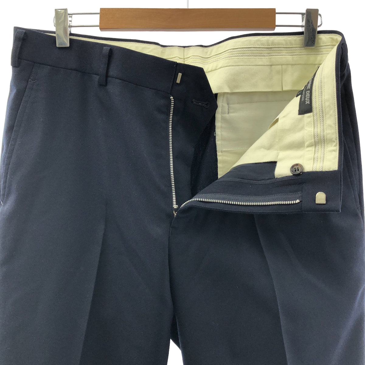 COMME des GARÇONS HOMME DEUX | 男士聚酯羊毛休閒褲 | L 號 |海軍|男士