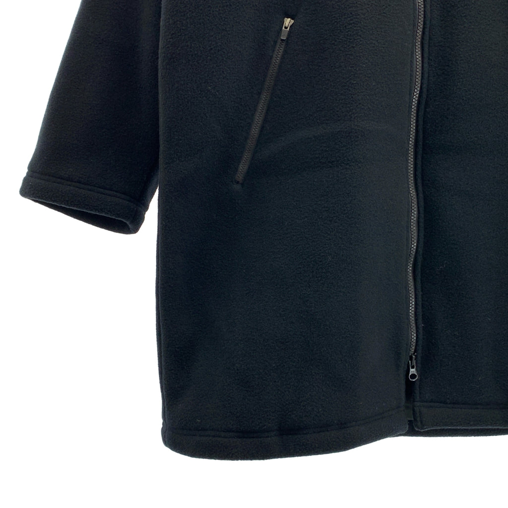 【미품】 adidas / 아디다스 | 로고 양털 지퍼 오버코트 후디 / 퀼팅 총 안감 | L | 블랙 | 남성