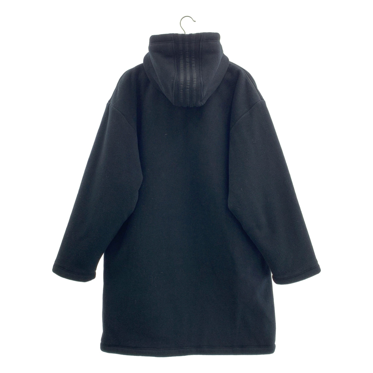 【미품】 adidas / 아디다스 | 로고 양털 지퍼 오버코트 후디 / 퀼팅 총 안감 | L | 블랙 | 남성