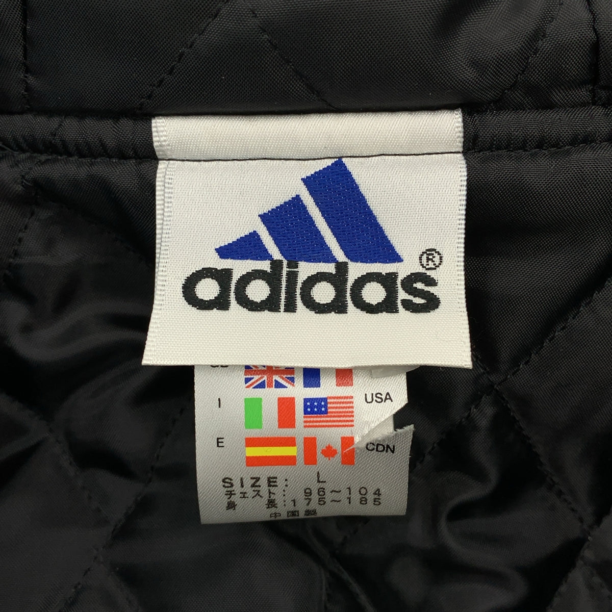 【미품】 adidas / 아디다스 | 로고 양털 지퍼 오버코트 후디 / 퀼팅 총 안감 | L | 블랙 | 남성