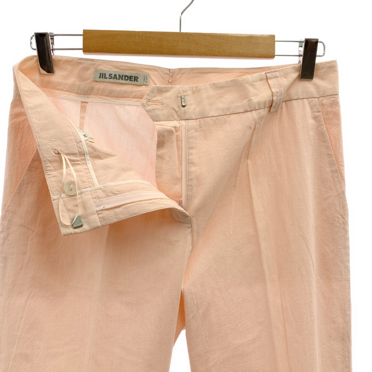 JIL SANDER / 질산더 | by RAF SIMONS / 코튼 스트라이프 롤업 팬츠 | 36 | 핑크 | 여성