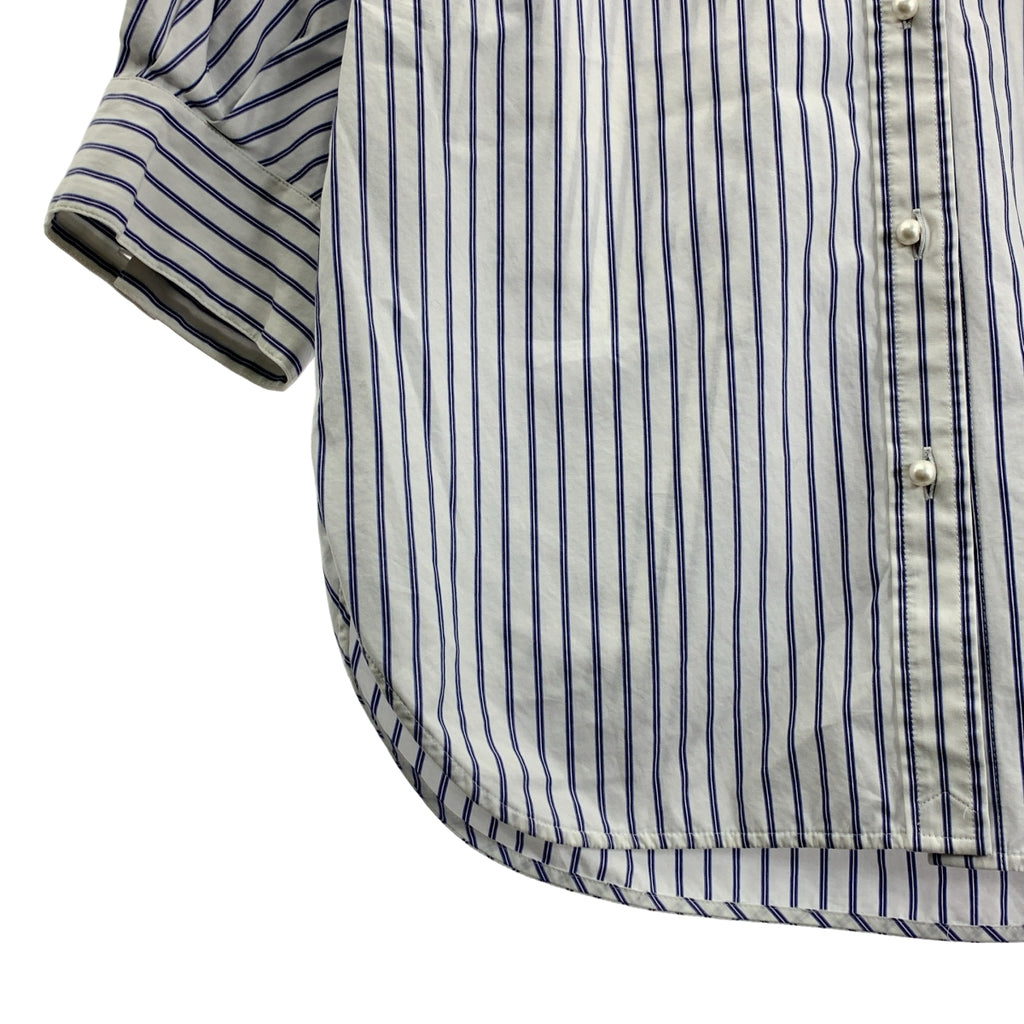 Spick and Span / スピックアンドスパン | パールボタンギャザースリーブストライプシャツ | F | レディース