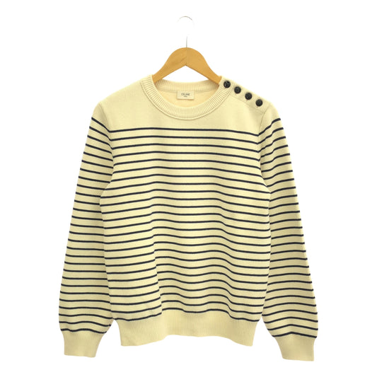 CELINE / セリーヌ | Marine Sweater Cotton ショルダーボタン コットンニット マリンセーター | M | メンズ