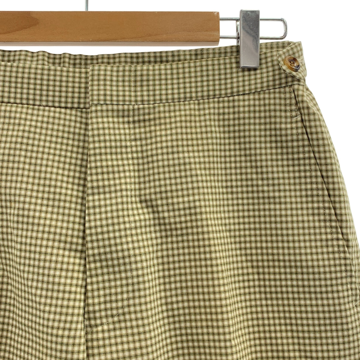 COMME des GARÇONS HOMME PLUS | 2002 春夏系列 |聚酯羊毛格紋休閒褲| SHOPBOP L 號 |綠/米色|男士