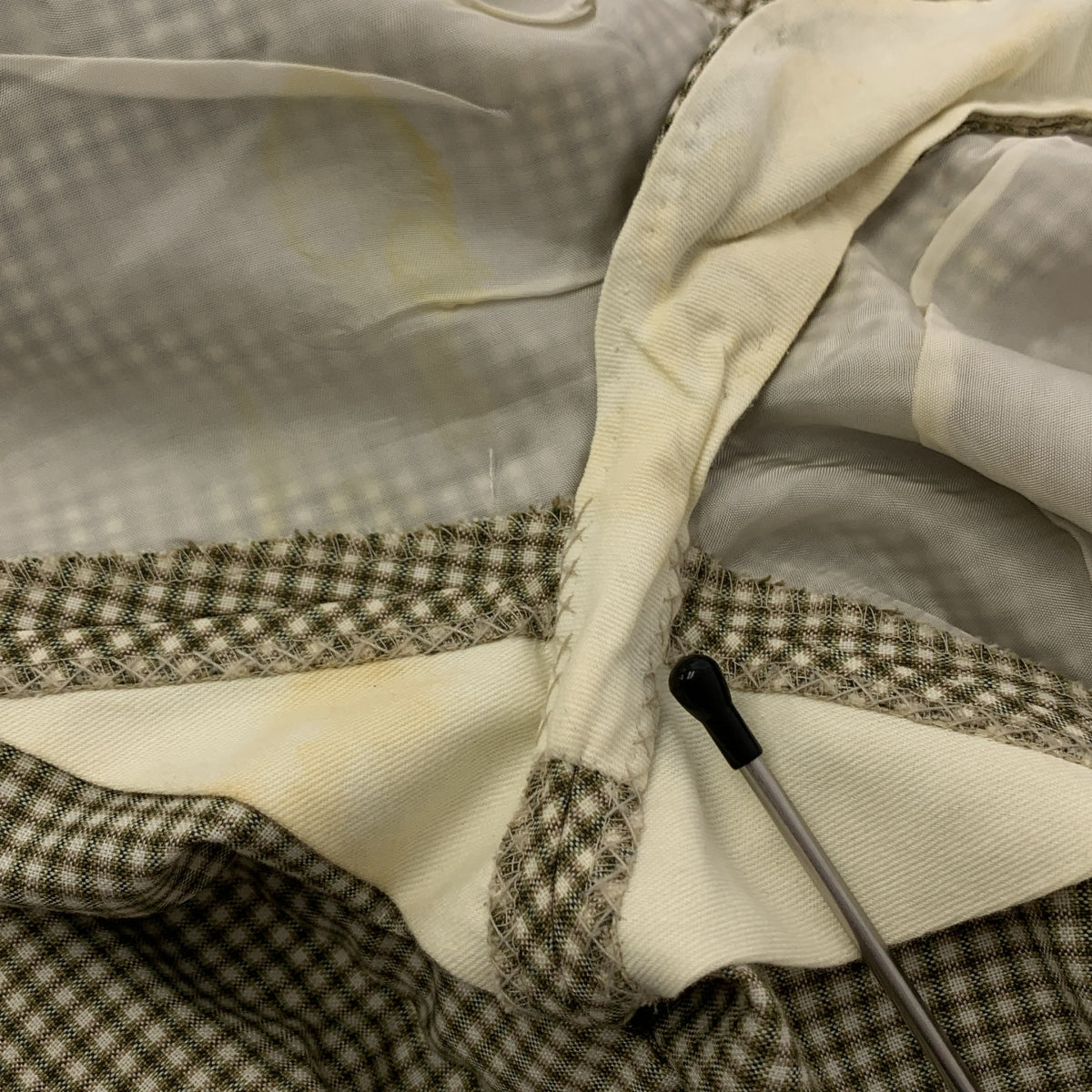 COMME des GARÇONS HOMME PLUS | 2002 春夏系列 |聚酯羊毛格紋休閒褲| SHOPBOP L 號 |綠/米色|男士