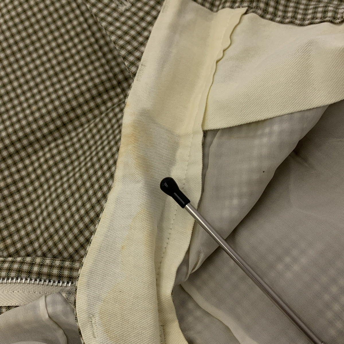 COMME des GARÇONS HOMME PLUS | 2002 春夏系列 |聚酯羊毛格紋休閒褲| SHOPBOP L 號 |綠/米色|男士