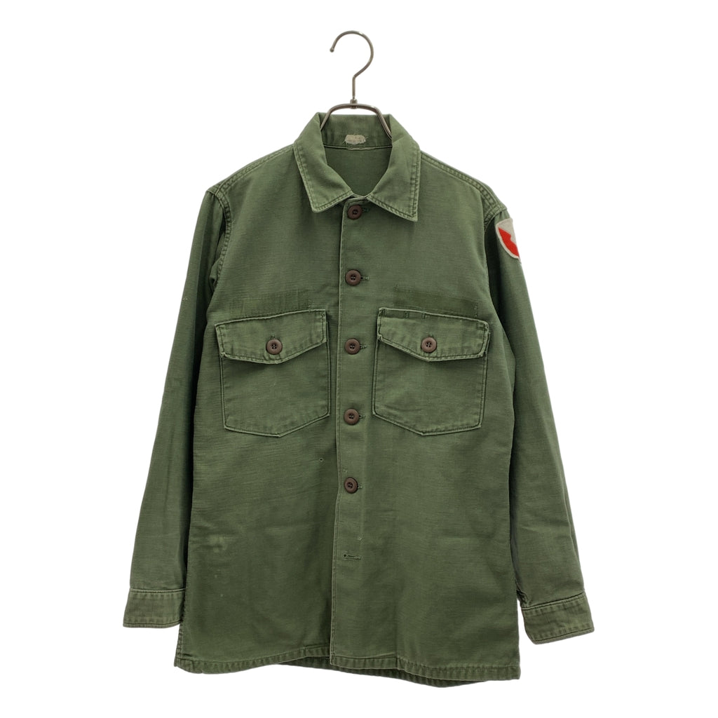 VINTAGE / 빈티지 헌 옷 | USARMY 미군 OG-107 코튼 새틴 밀리터리 유틸리티 셔츠 |