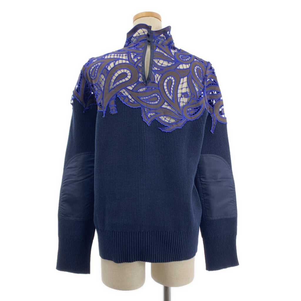 sacai / サカイ | カットワーク レース切替 リブニット | 1 | レディース