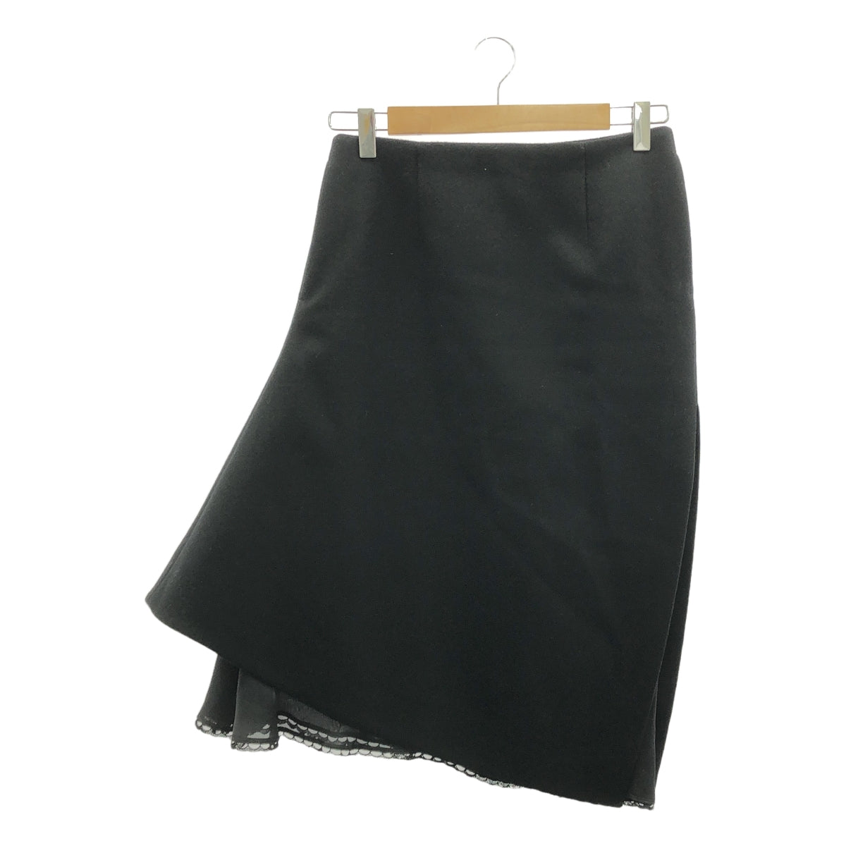 【美品】  sacai / サカイ | Wool Melton Skirt  / ウール メルトン アシンメトリー スカート | 1 | ブラック | レディース