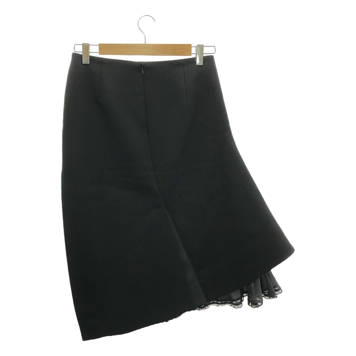 【美品】  sacai / サカイ | Wool Melton Skirt  / ウール メルトン アシンメトリー スカート | 1 | ブラック | レディース