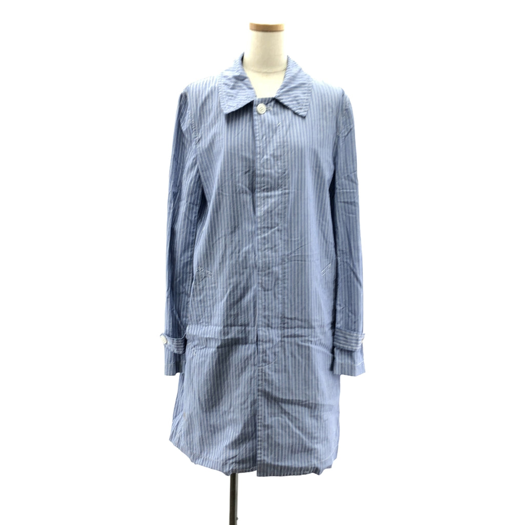 COMME des GARCONS HOMME PLUS / コムデギャルソンオムプリュス | 2008SS | ストライプ コットン ステンカラーコート | S | ブルー / ホワイト | メンズ