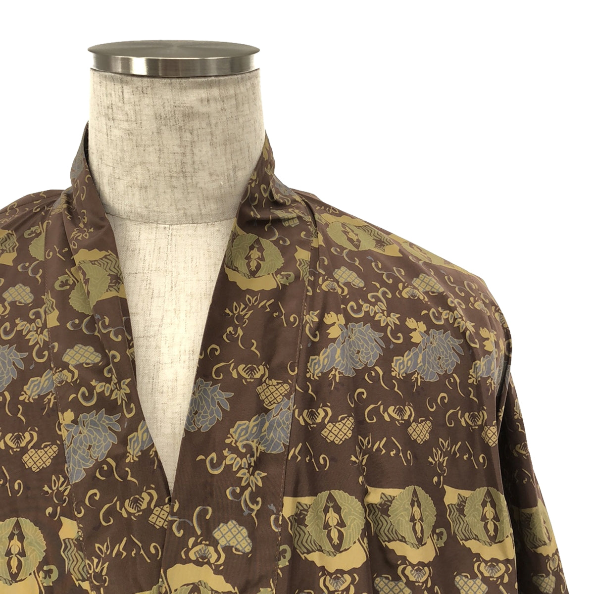 Needles / 니들스 | 2018AW | KIMONO COAT 폴리에스테르 무늬 프린트 기모노 코트 | XS | 브라운 | 남성