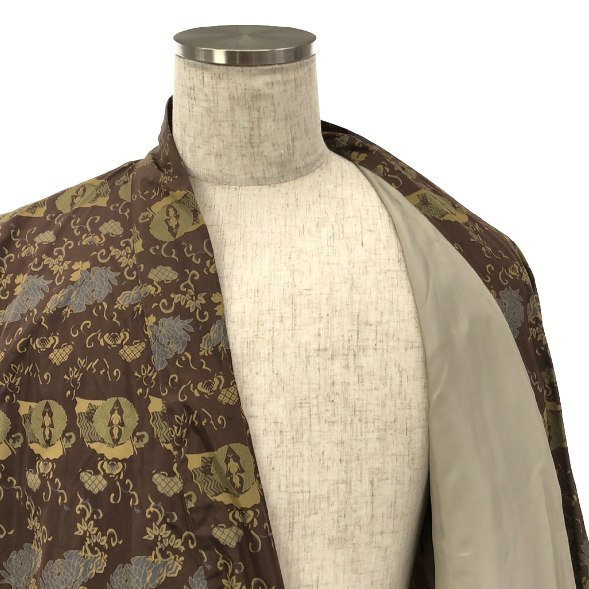 Needles / ニードルス | 2018AW | KIMONO COAT ポリエステル 総柄プリント キモノコート | XS | ブラウン | メンズ