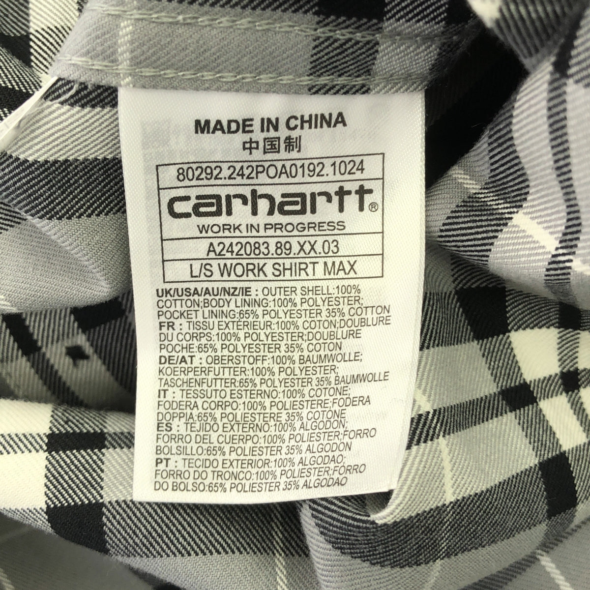 【美品】  Carhartt WIP / カーハートワークインプログレス | 2024AW | ×INVINCIBLE L/S Work Shirt Max インヴィンシブル チェック シャツ | XS | マルチカラー | メンズ