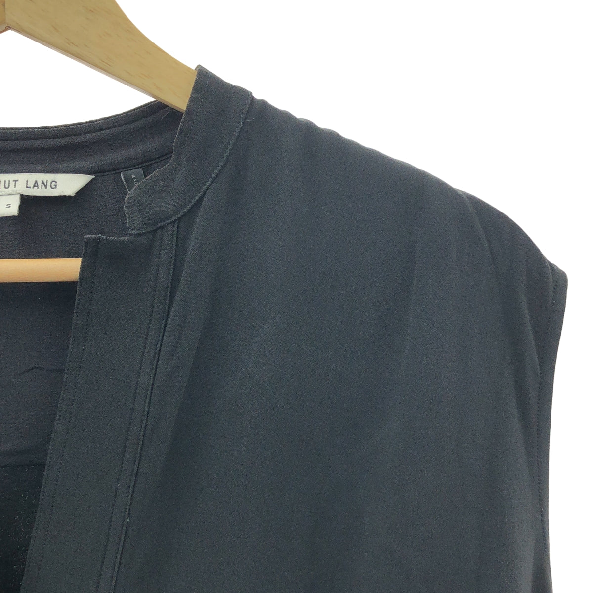 HELMUT LANG | 鑰匙領無袖人造絲醋酸纖維洋裝 | S | 黑色 | 女款