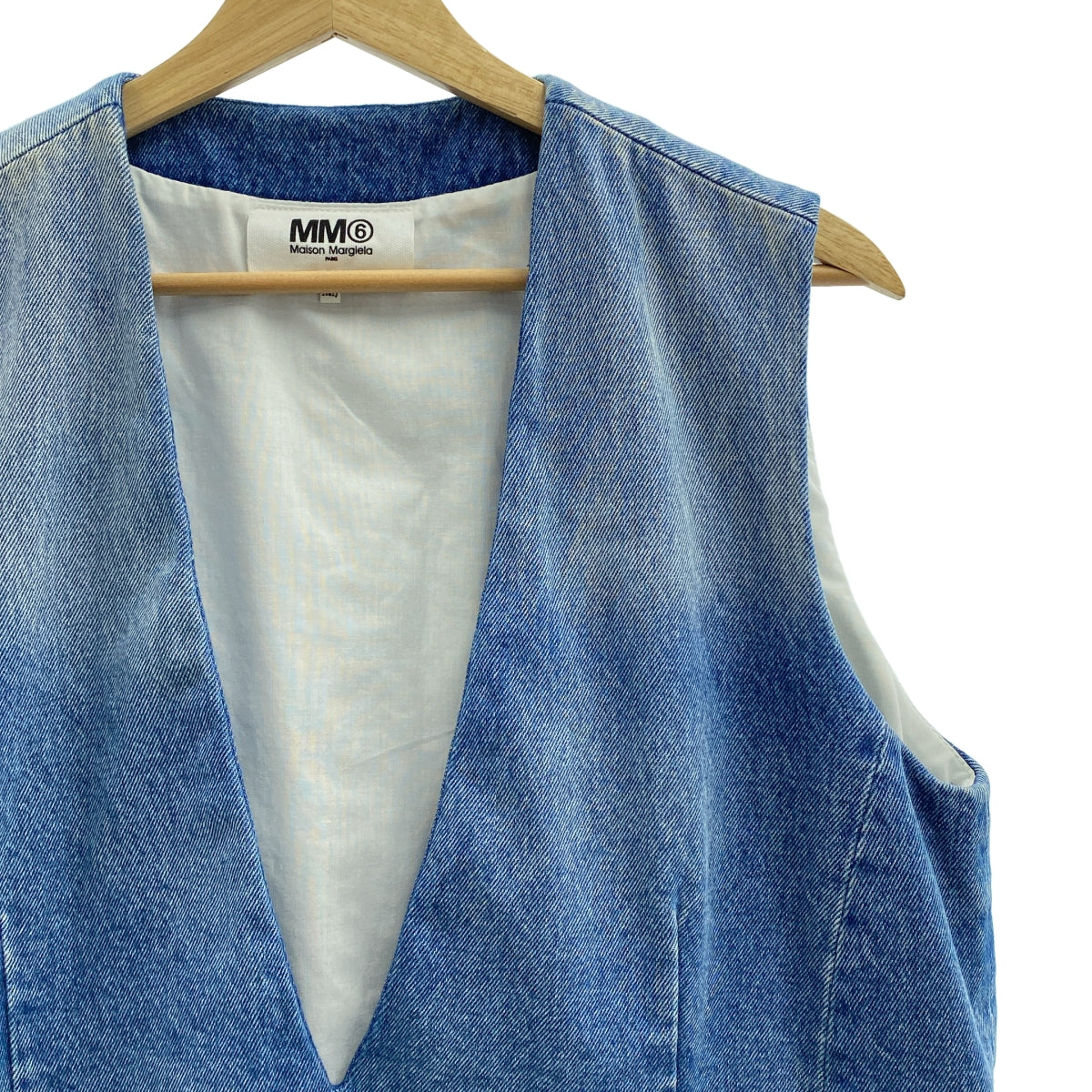 MM6 Maison Margiela / エムエムシックスメゾンマルジェラ | Vネック デニム プルオーバー ワンピース | 40 | レディース