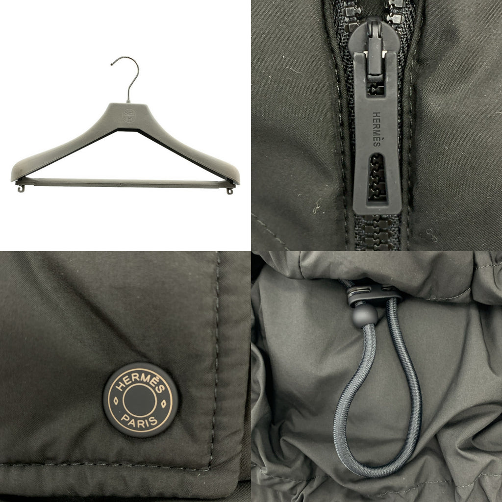 HERMES / 헤르메스 | 2024AW | 세리에 버튼 로고 Zip 드로 스트링 다운 재킷 후디 | 36 | 여성