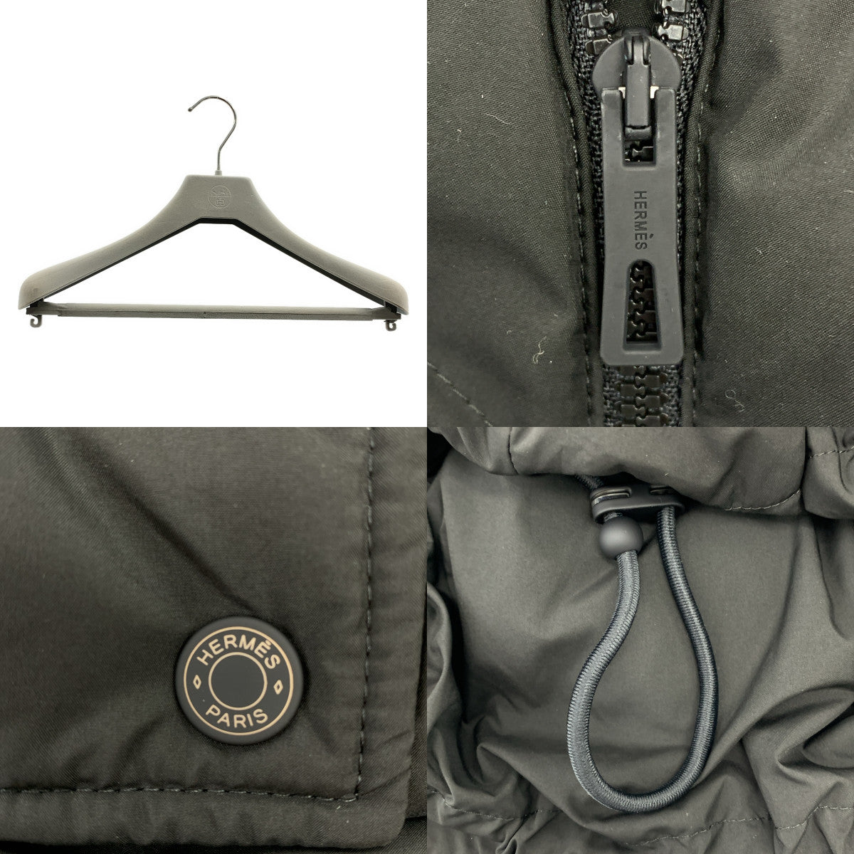 HERMES / 헤르메스 | 2024AW | 세리에 버튼 로고 Zip 드로 스트링 다운 재킷 후디 | 36 | 여성