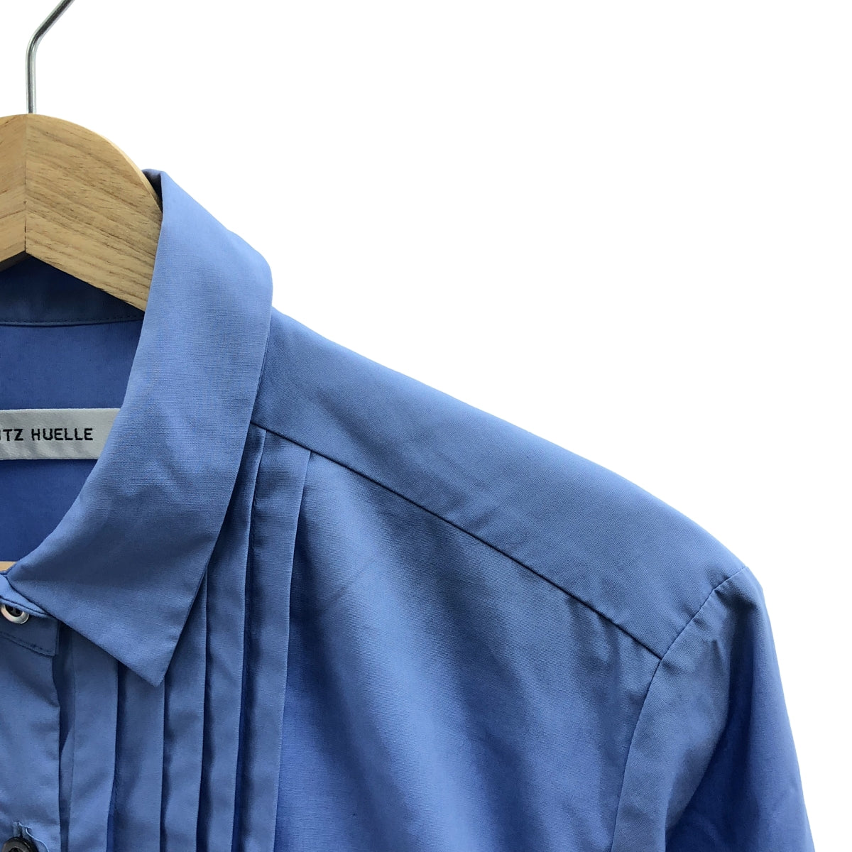 LUTZ HUELLE / 루츠휴엘 | 코튼 플리츠 셔츠 원피스 | 36 | 블루 | 여성