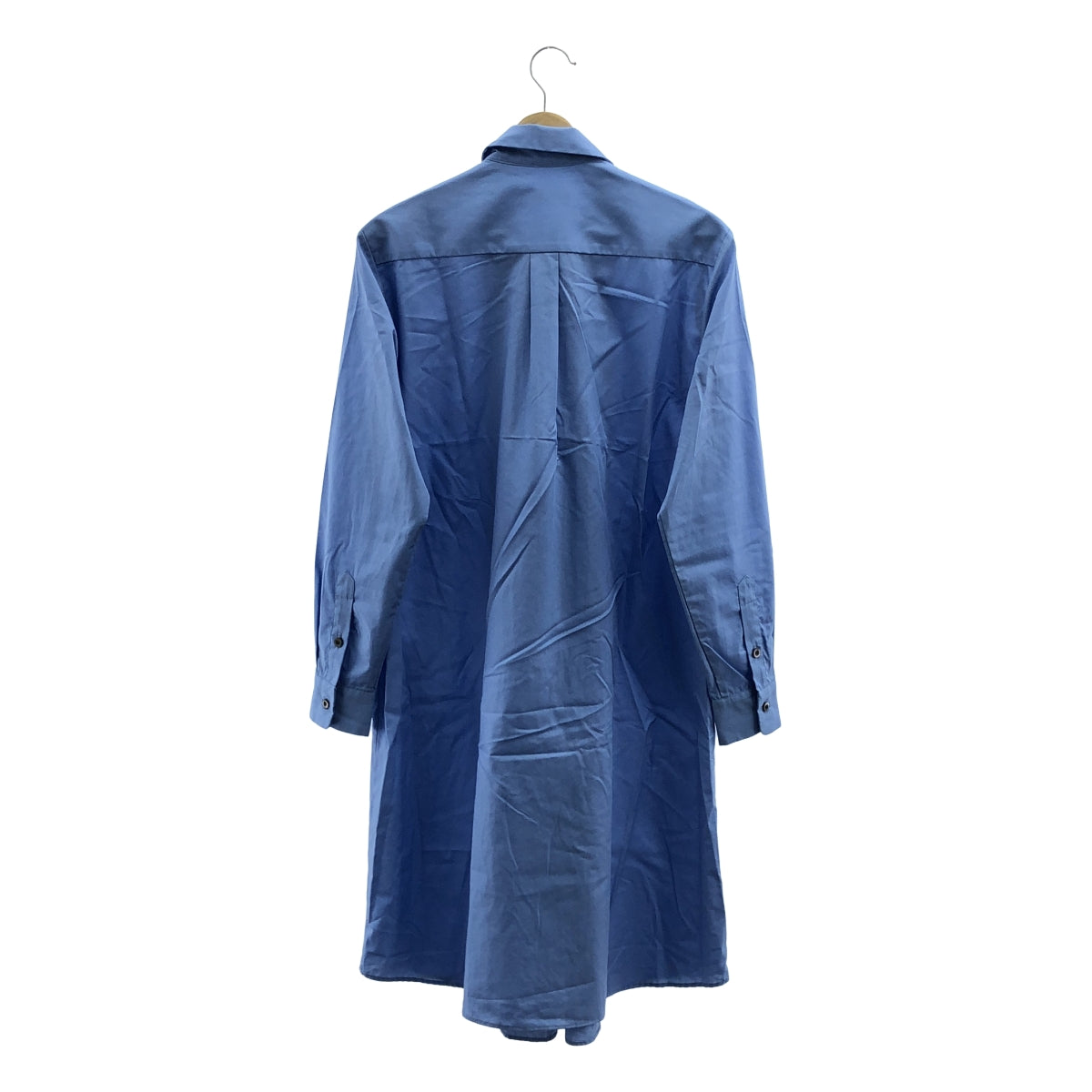 LUTZ HUELLE / 루츠휴엘 | 코튼 플리츠 셔츠 원피스 | 36 | 블루 | 여성