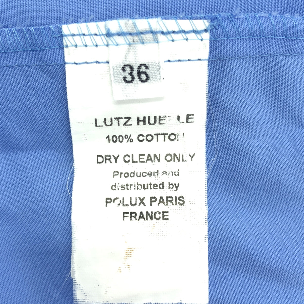LUTZ HUELLE / ルッツヒュエル | コットン プリーツ シャツワンピース | 36 | ブルー | レディース
