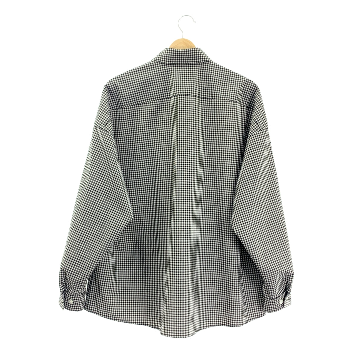 MARNI | 2025SS | 聚酯羊毛格紋寬鬆襯衫 | 尺寸 44 | 黑/白 | 男款