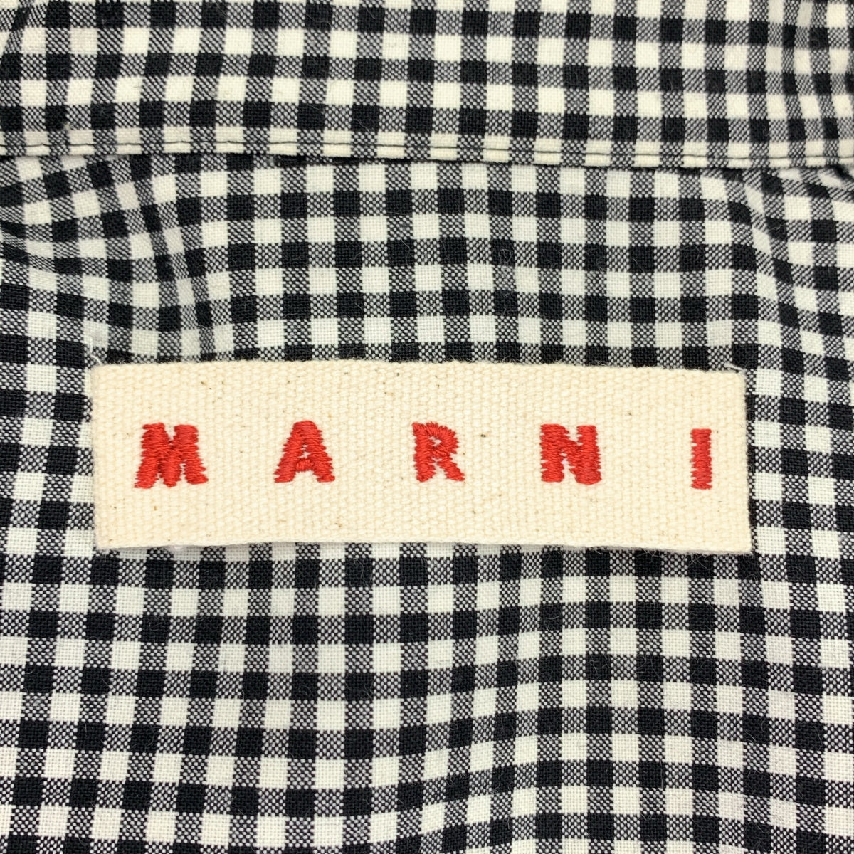 MARNI | 2025SS | 聚酯羊毛格紋寬鬆襯衫 | 尺寸 44 | 黑/白 | 男款