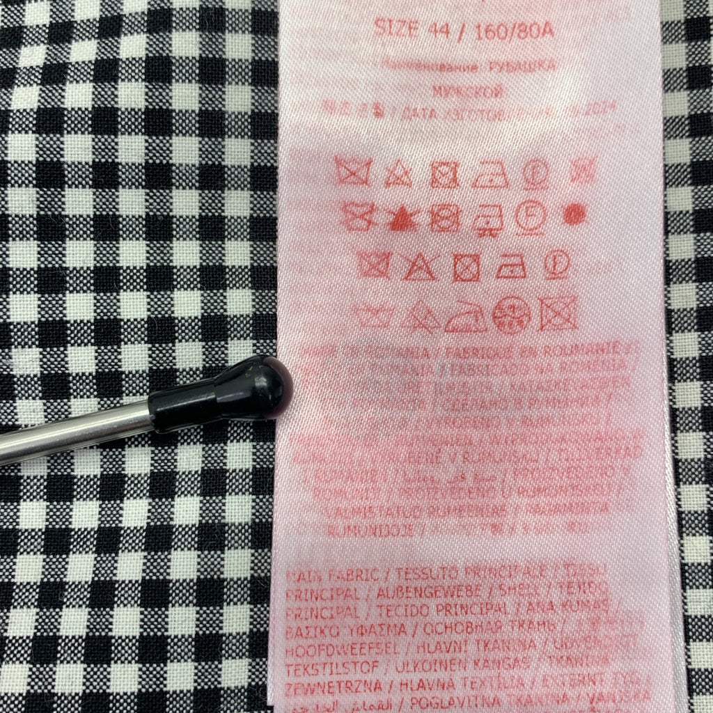 MARNI | 2025SS | 聚酯羊毛格紋寬鬆襯衫 | 尺寸 44 | 黑/白 | 男款