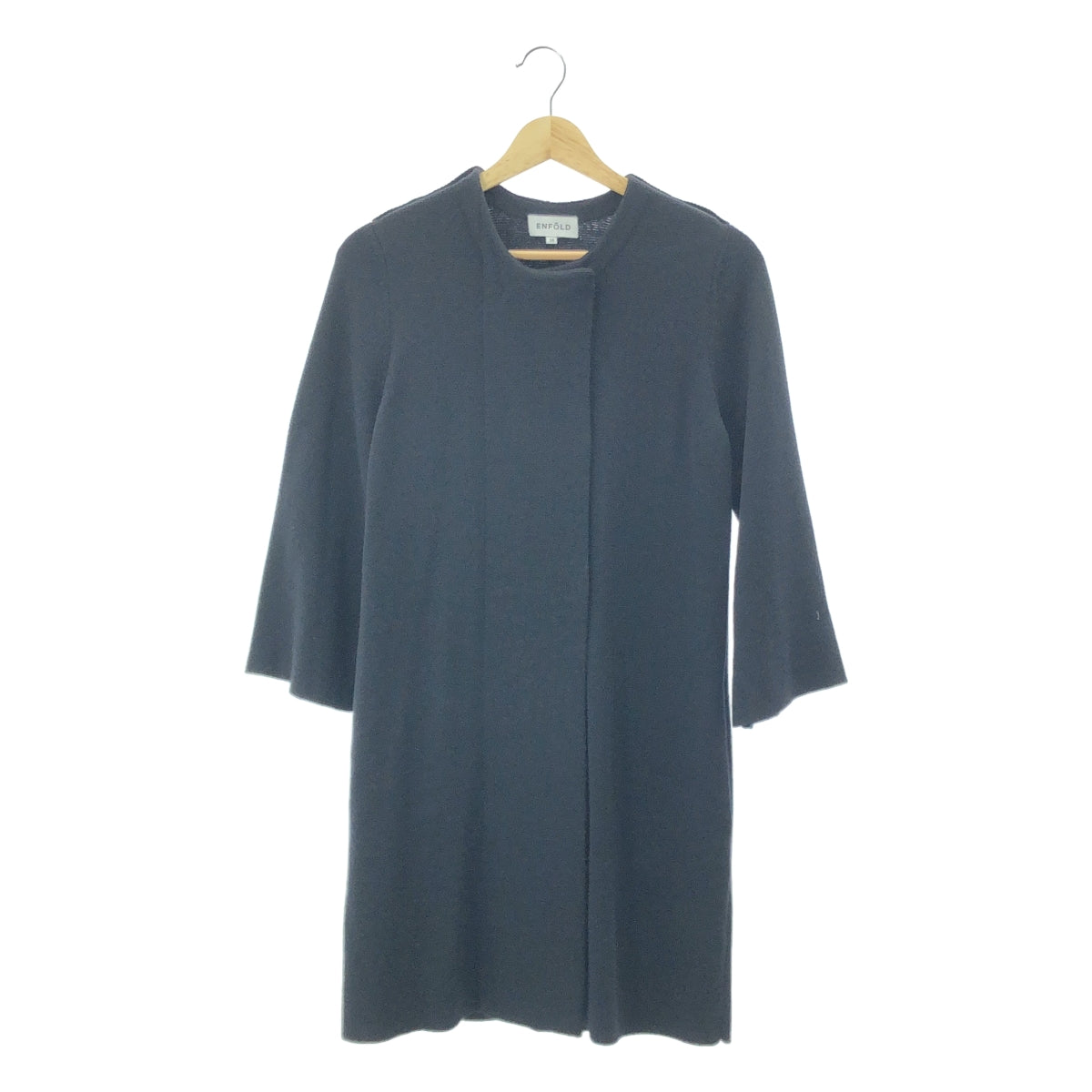 ENFOLD / 엠 폴드 | 노 컬러 울 니트 코트 | 38 | 블랙 | 여성