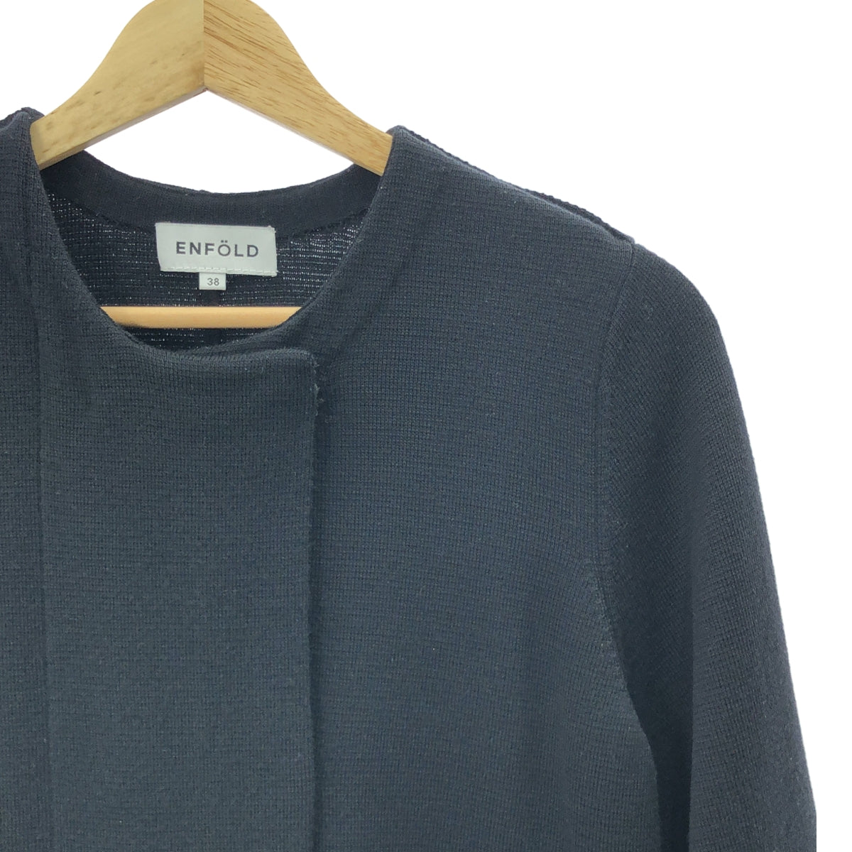 ENFOLD / 엠 폴드 | 노 컬러 울 니트 코트 | 38 | 블랙 | 여성