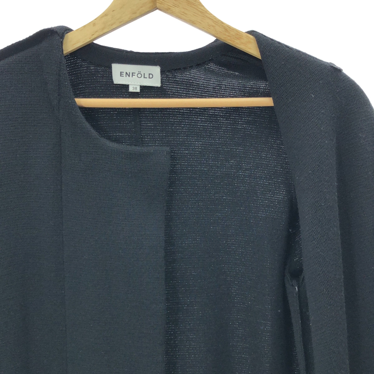 ENFOLD / 엠 폴드 | 노 컬러 울 니트 코트 | 38 | 블랙 | 여성