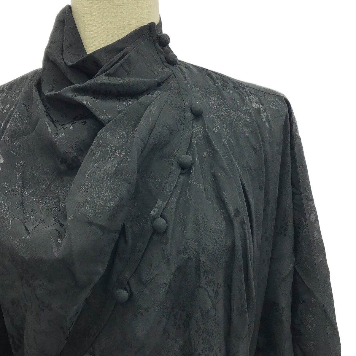 【新品】  Mame Kurogouchi / マメクロゴウチ | 2024AW | Floral Jacquard Draped Dress ワンピース | 1 | ブラック | レディース