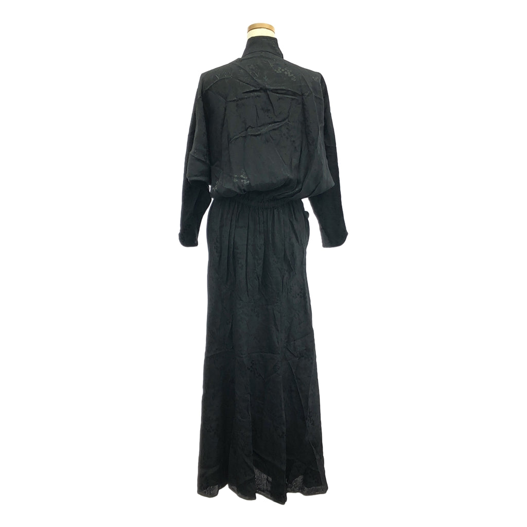 【新品】  Mame Kurogouchi / マメクロゴウチ | 2024AW | Floral Jacquard Draped Dress ワンピース | 1 | ブラック | レディース