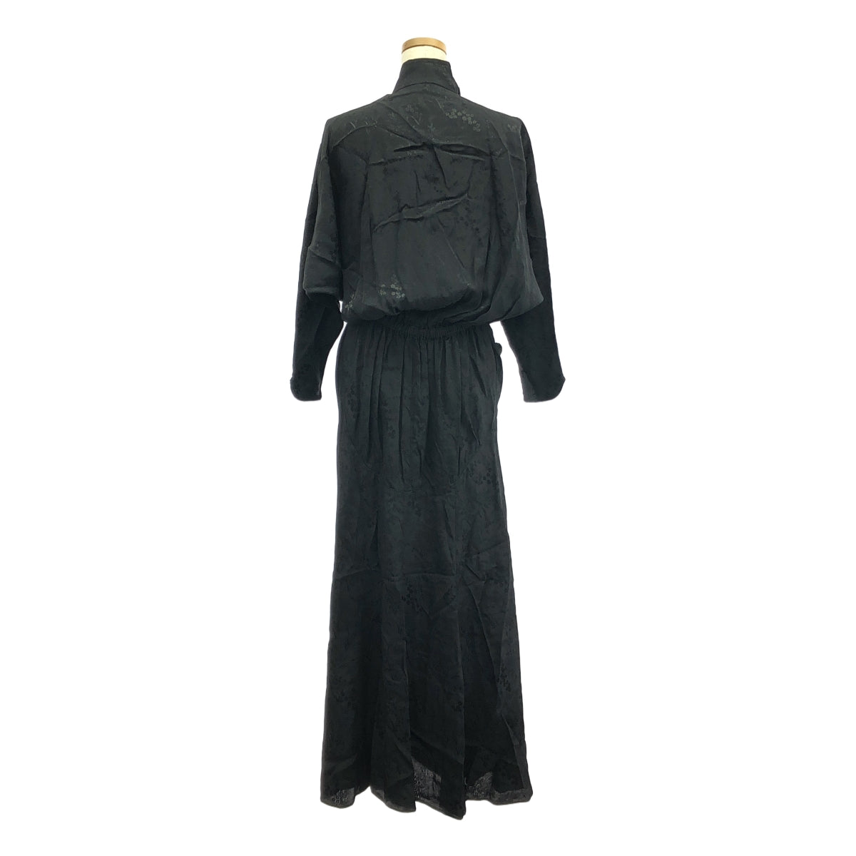 【新品】  Mame Kurogouchi / マメクロゴウチ | 2024AW | Floral Jacquard Draped Dress ワンピース | 1 | ブラック | レディース