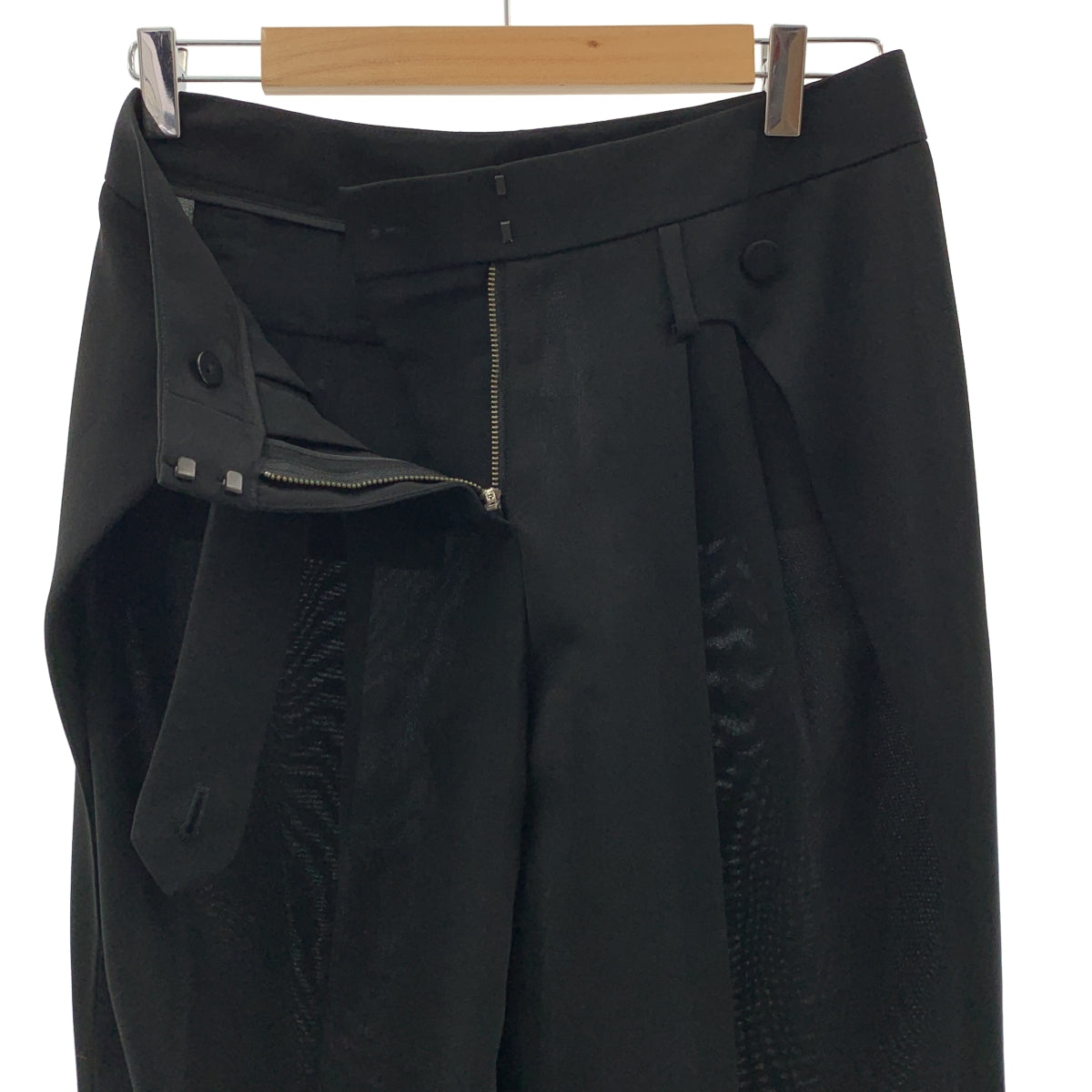 ALEXANDER WANG / アレキサンダーワン | ベルトデザイン タック シアー パンツ | 2 | レディース