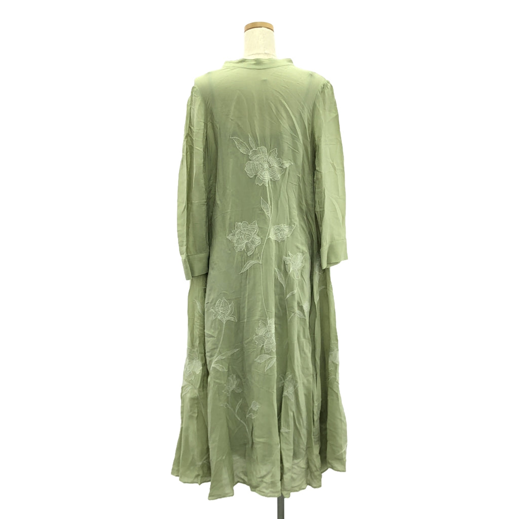 AMERI / 아메리 | 2WAY FLOWER GARDEN DRESS 플라워 가든 드레스 원피스 | S | 올리브 그린 | 여성