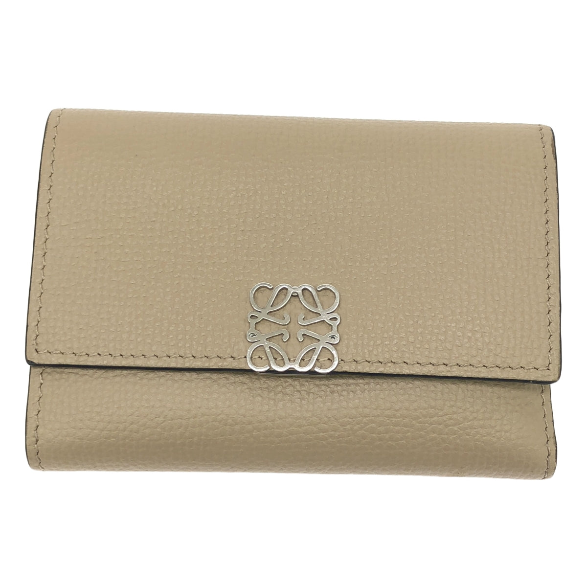 LOEWE / 로에베 | 스몰 버티컬 가죽 애너그램 컴팩트 지갑 지갑 | 그레이지 | 여성