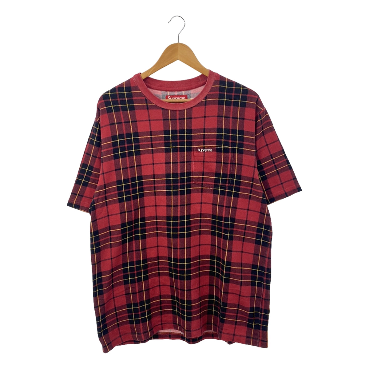 SUPREME | 2023AW | S/S Pocket Tee / Logo Pocket T-shirt Cut and Sew | M | Plaid | Men's