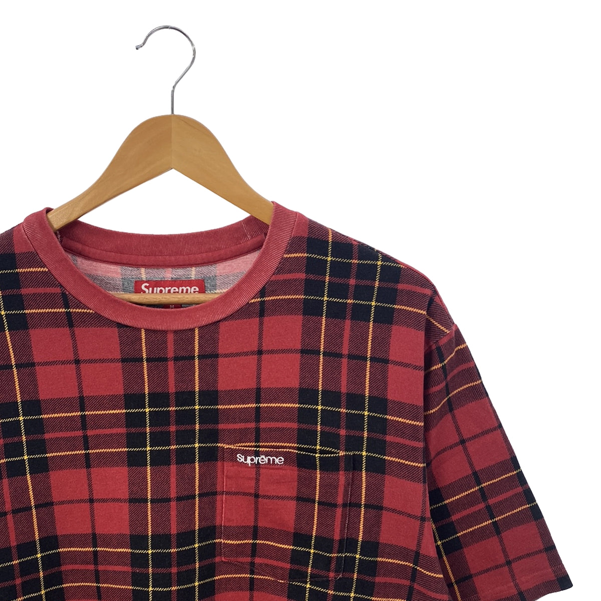 SUPREME | 2023AW | S/S Pocket Tee / Logo Pocket T-shirt Cut and Sew | M | Plaid | Men's