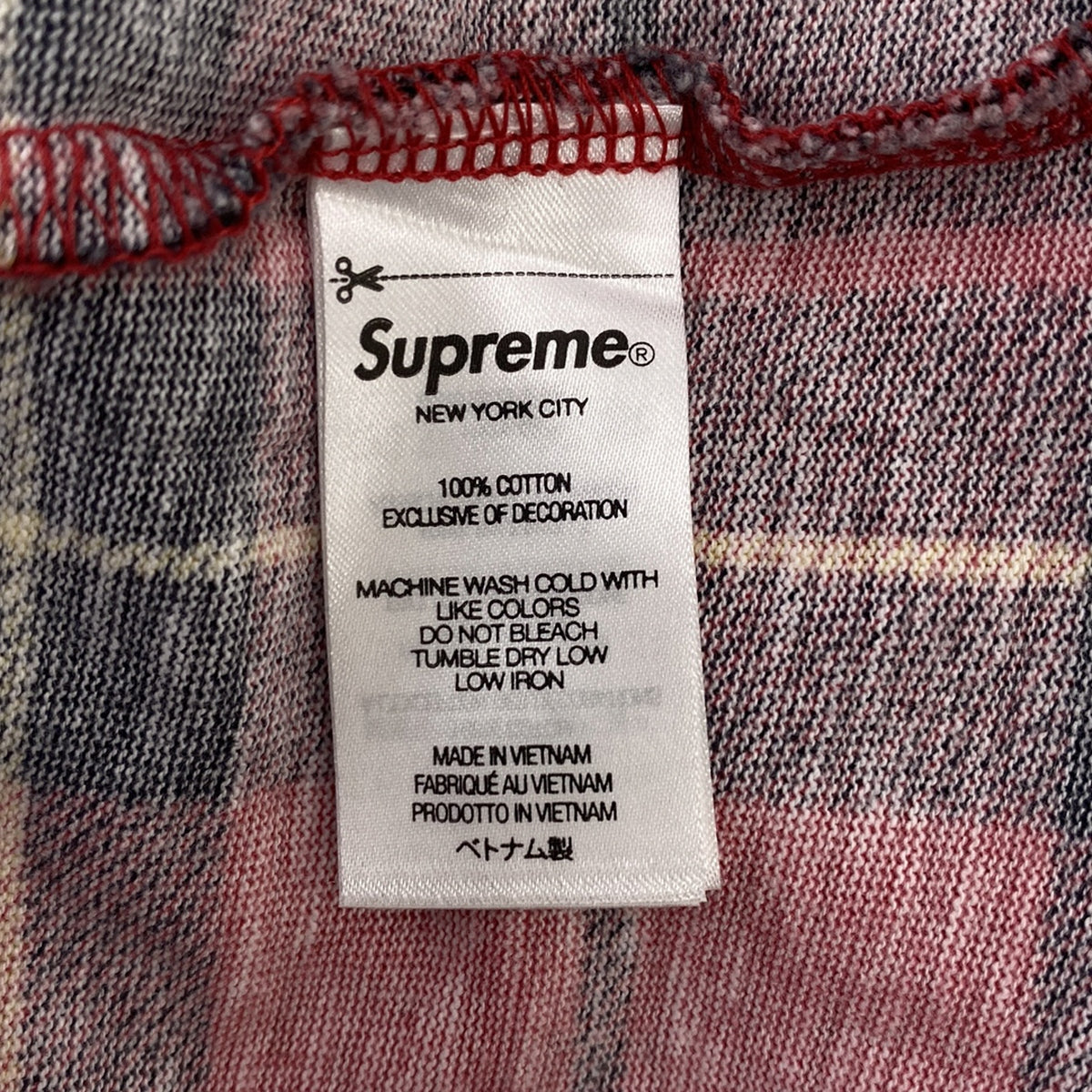 SUPREME | 2023AW | S/S Pocket Tee / Logo Pocket T-shirt Cut and Sew | M | Plaid | Men's