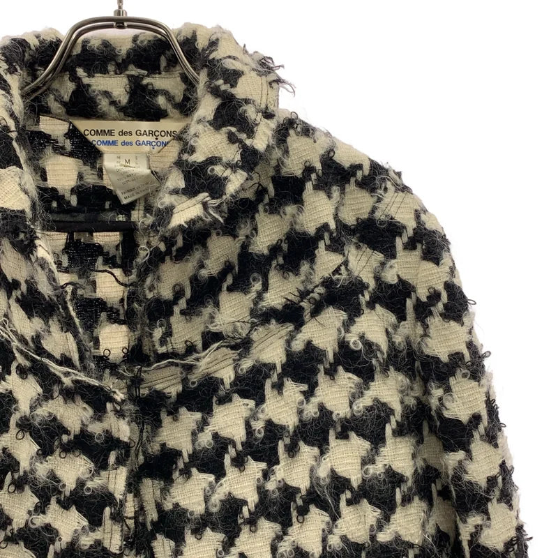 COMME des GARCONS COMME des GARCONS / コムコム | ウール モヘヤ 千鳥柄 カットオフ ジャケット | M | レディース